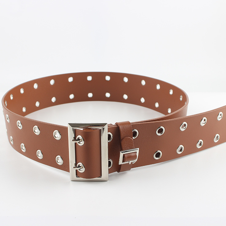 Belts |  Womens Black & Silver Wide Eyelet Belt Belts Belts