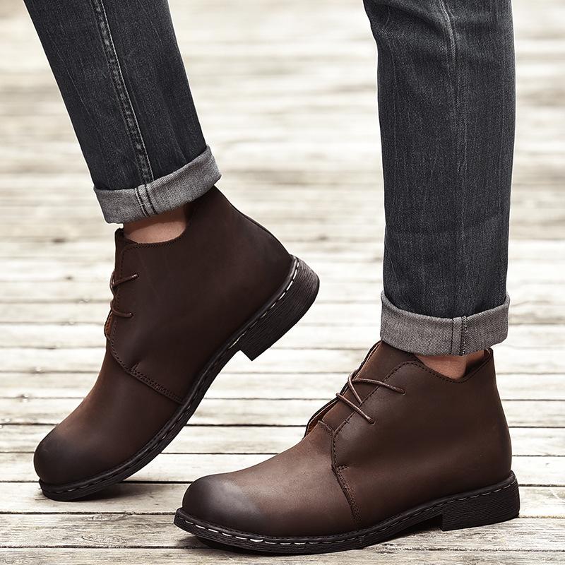 Boots |  Mens Charcoal Plain Desert Boots Boots Boots