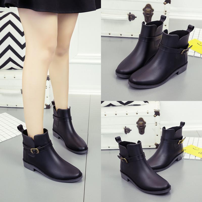 Boots |  Womens Black Wrap Around Buckle Ankle Boots Boots Black