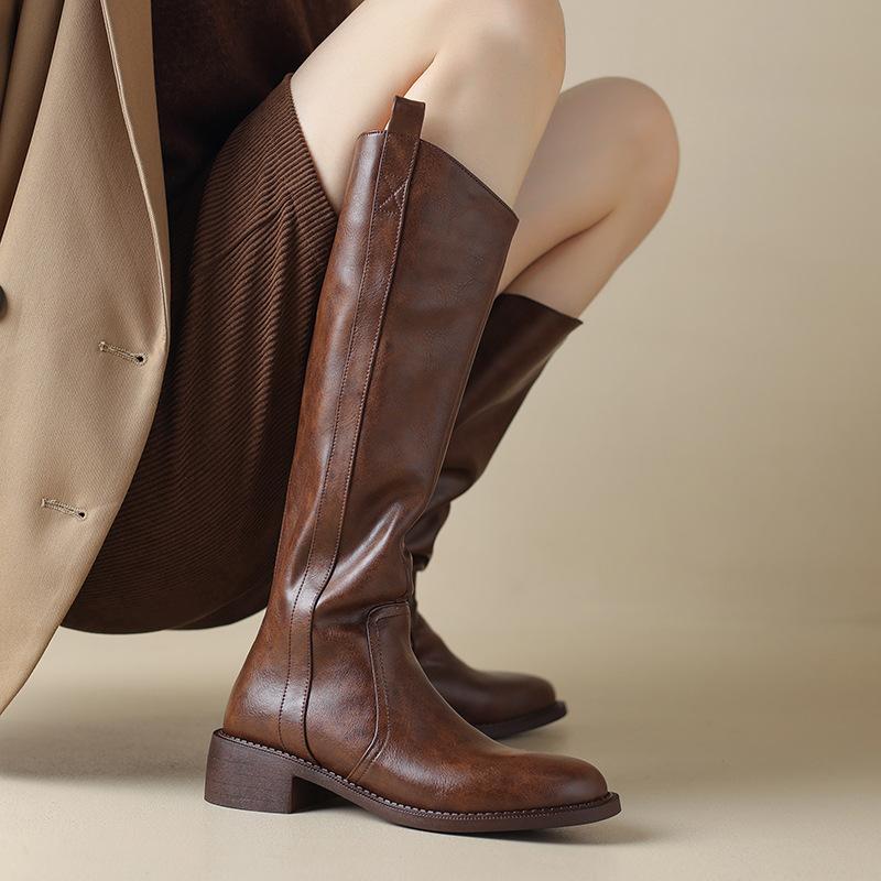 Boots |  Womens Wide Fit Leather Knee Boot Boots Boots