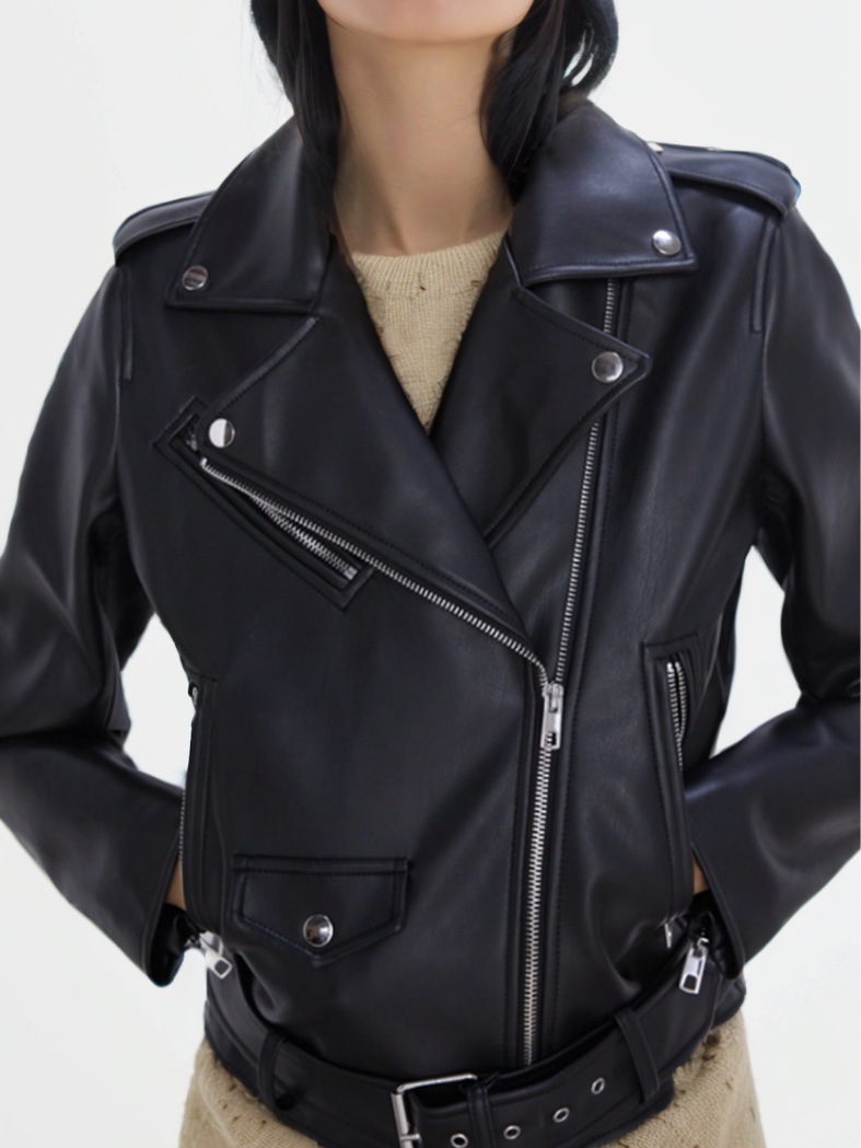 Coats & Jackets |  Womens Black Pu Leather Biker Jacket Coats & Jackets Black