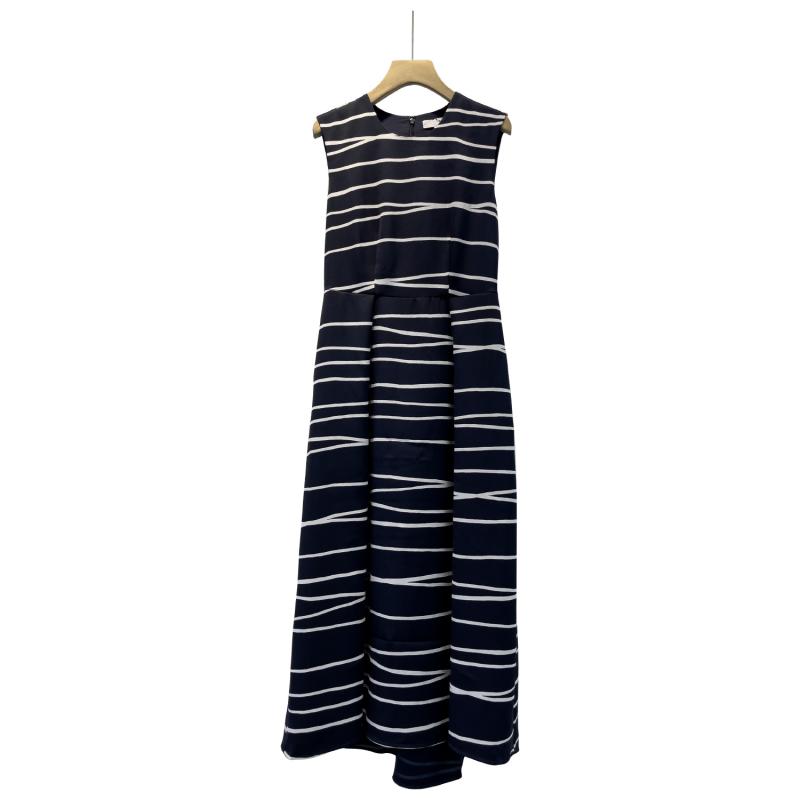 Dresses |  Womens Black & White Striped Belted Dress Dresses Dresses