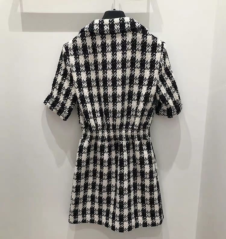 Dresses |  Womens Gingham Tweed And Crepe Dress Dresses Black