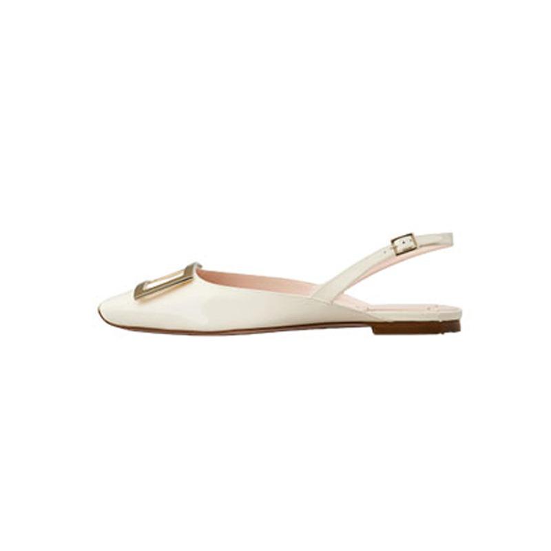 Flat Shoes |  Womens Flat Eden Slingbacks In Two-Tone Leather Flat Shoes Flat Shoes