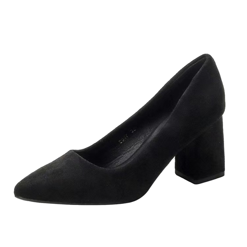 Heels |  Womens Black Block Heeled Pumps Heels Black