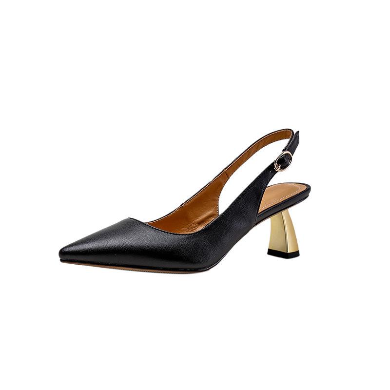 High Heels & Pumps |  Womens Eva Kitten Slingbacks In Calfskin High Heels & Pumps Black