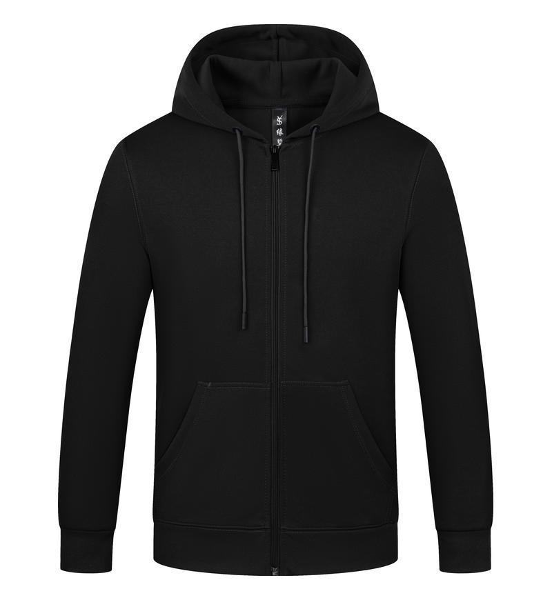 Hoodies & Sweatshirts |  Mens Black Zip Thru Hoody Hoodies & Sweatshirts Black