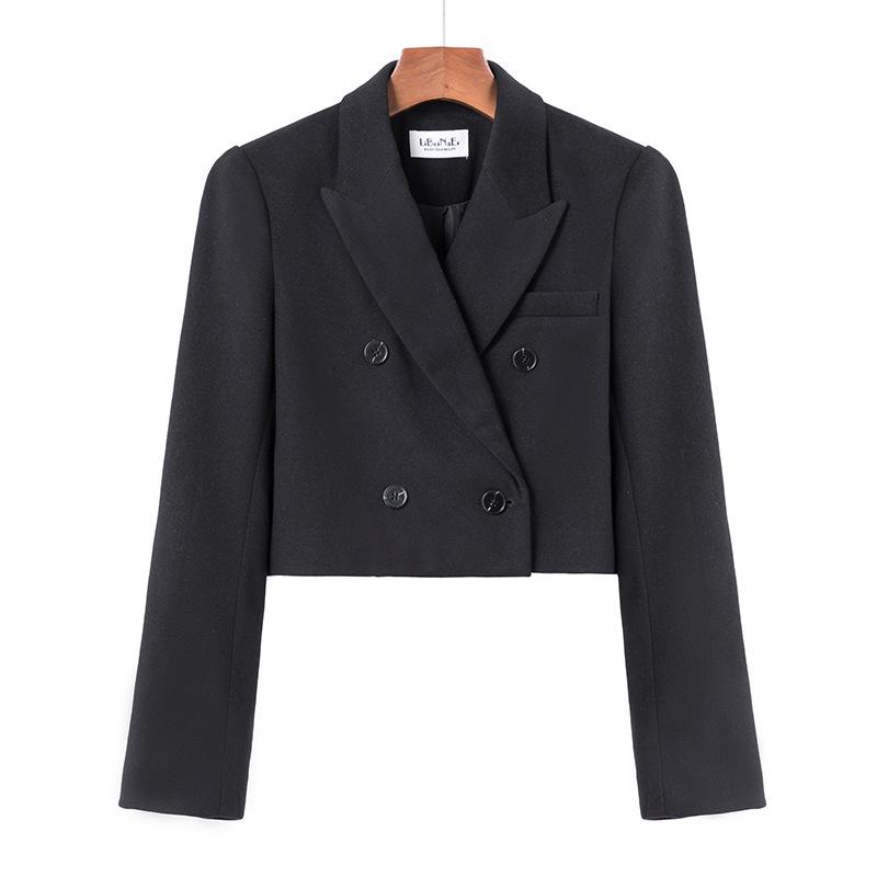 Jackets And Blazers |  Mens Cropped Double Crepe Jacket Jackets And Blazers Black