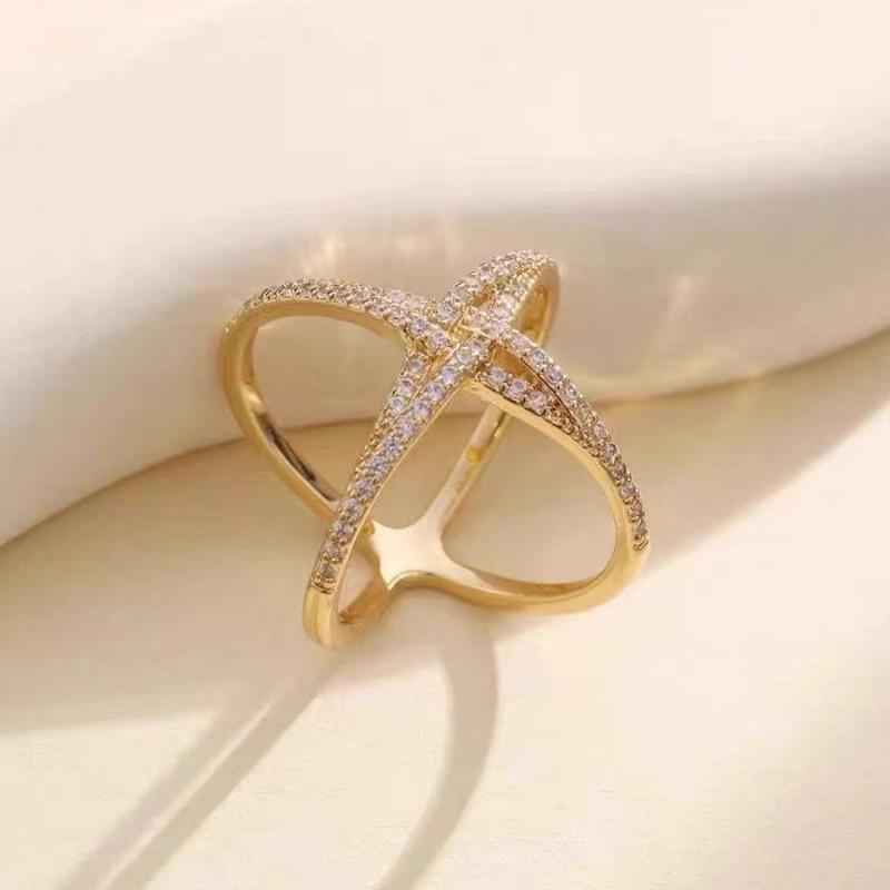 Jewellery |  Womens Silver Diamante Cross Over Ring Jewellery Jewellery