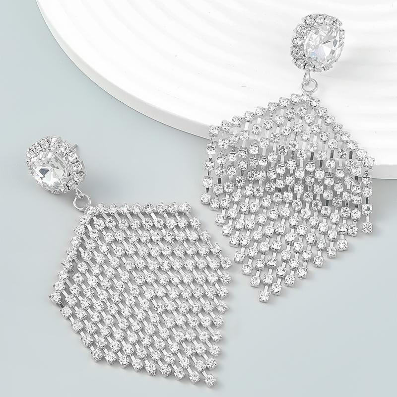 Jewellery |  Womens Silver Gem Drop Chainmail Earrings Jewellery Jewellery