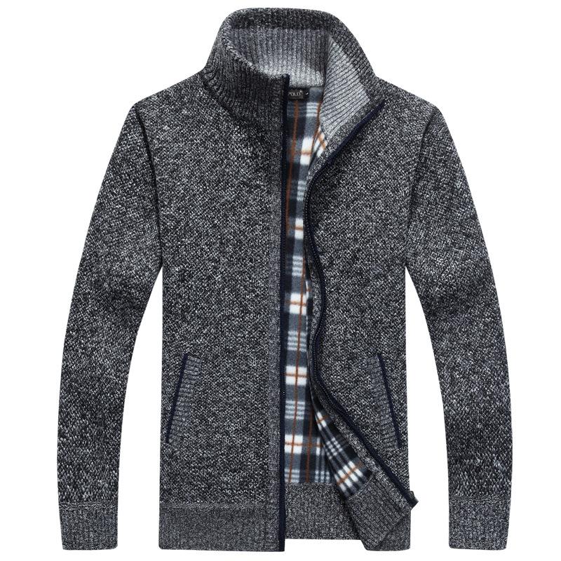 Jumpers & Cardigans |  Mens Blue Sherpa Zip Through Knitted Cardigan Jumpers & Cardigans Blue