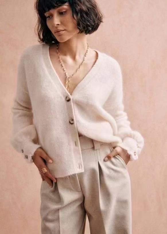 Jumpers & Cardigans |  Womens Ivory Lash Button Cardigan Jumpers & Cardigans Cream