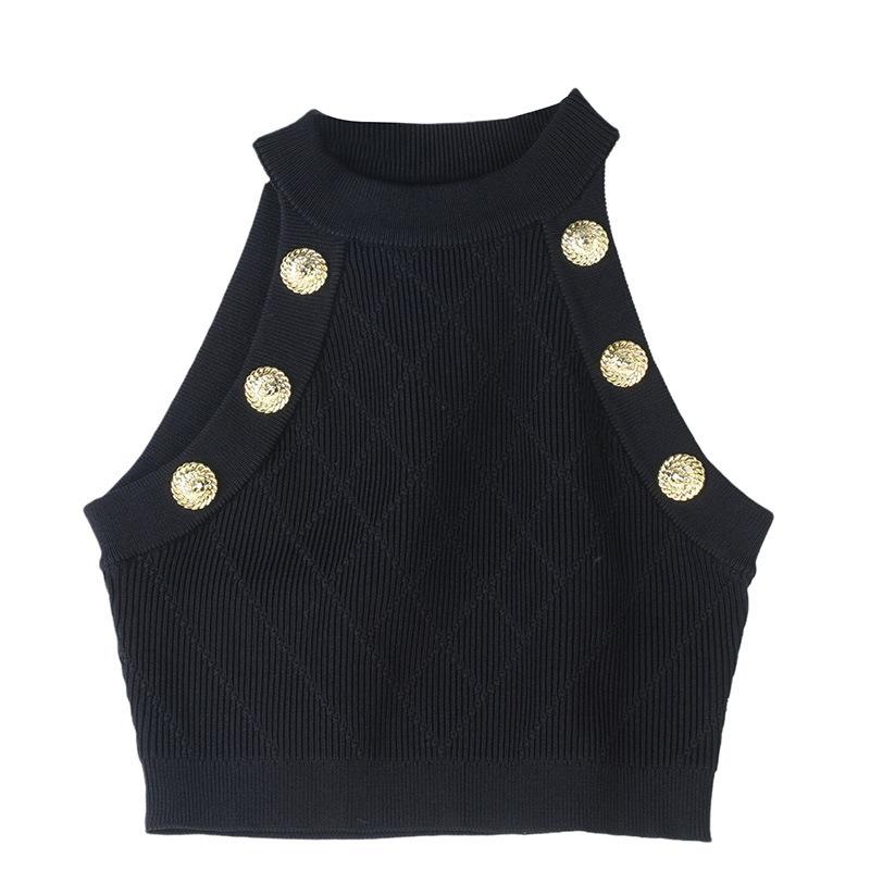 Knitwear |  Womens 6-Button Knit Tank Top Knitwear Knitwear