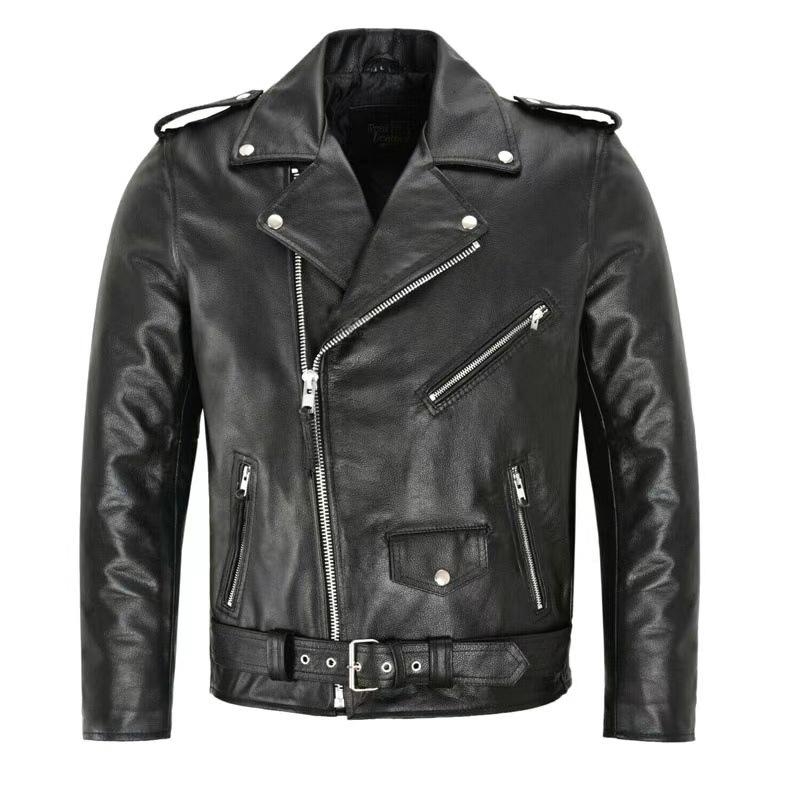 Outerwear |  Mens Calfskin Biker Jacket Mens Clothing Black