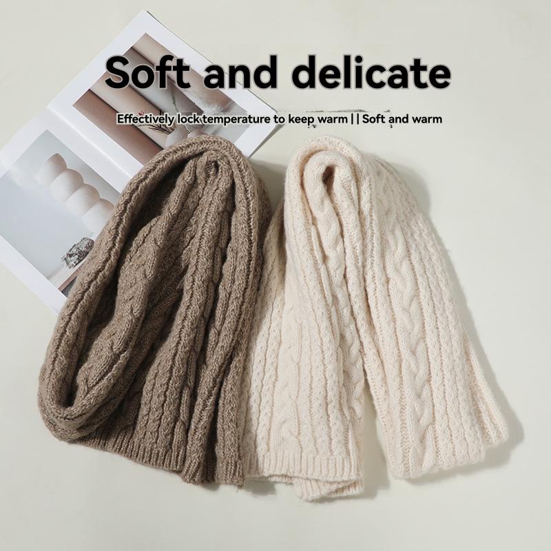 Scarves & Wraps |  Womens Cream Heavy Weight Cable Scarf Scarves & Wraps Cream