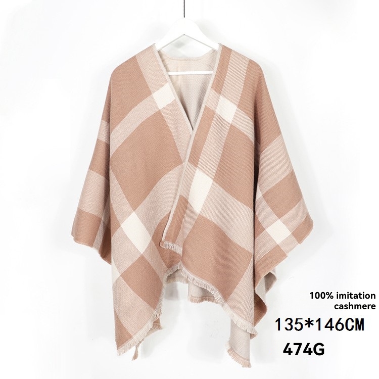 Scarves & Wraps |  Womens Natural Check Belted Wrap Scarves & Wraps Neutral