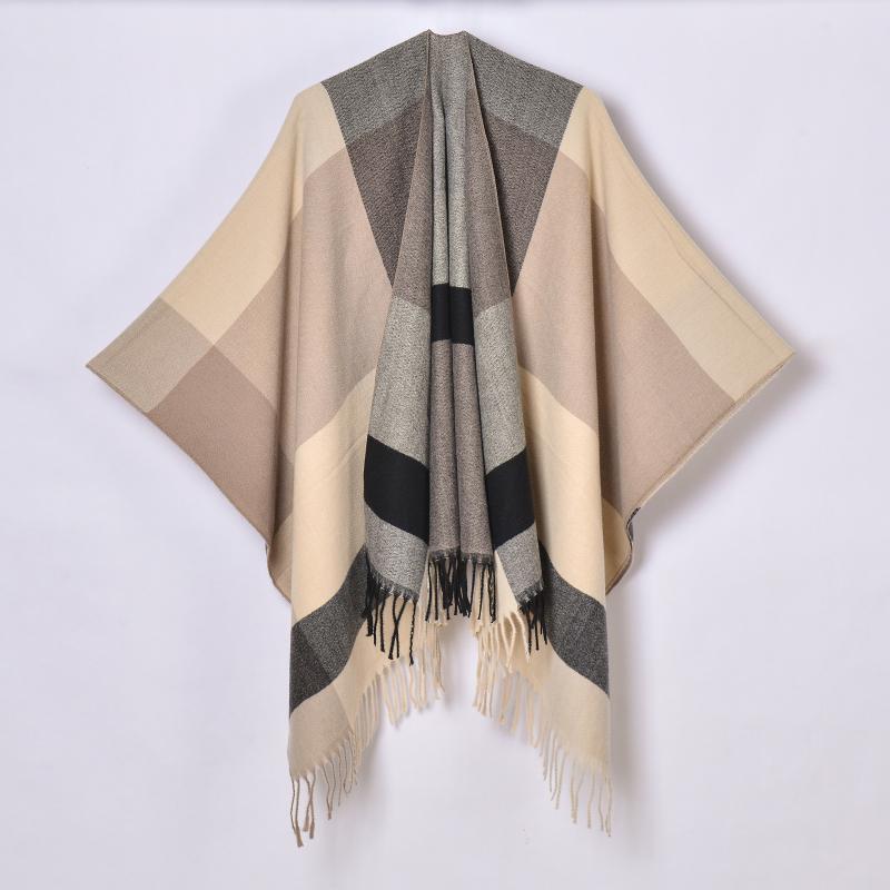 Scarves & Wraps |  Womens Natural Check Shawl Wrap Scarves & Wraps Neutral