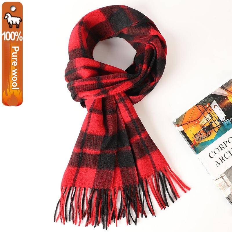 Scarves & Wraps |  Womens Red & Black Check Scarf Scarves & Wraps Red