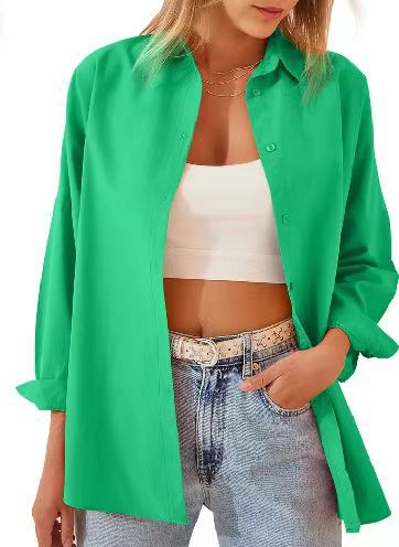 Shirts & Blouses |  Womens Green Linen Blend Shirt Shirts & Blouses Green