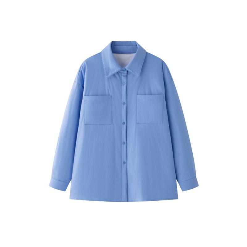 Shirts & Blouses |  Womens Light Blue Plain Corduroy Shirt Shirts & Blouses Blue