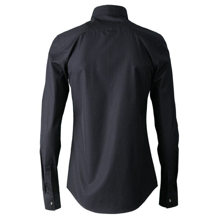 Shirts |  Mens Black Slim Fit Long Sleeve Shirt Mens Clothing Black