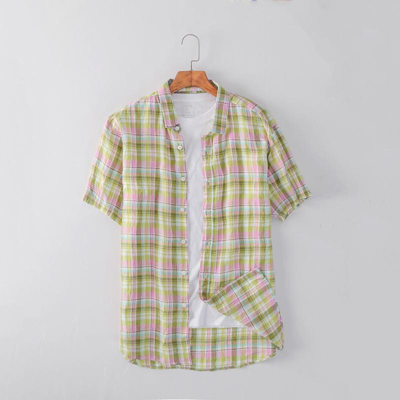 Shirts |  Mens Coral Checked Short Sleeve Shirt Mens Clothing Mens