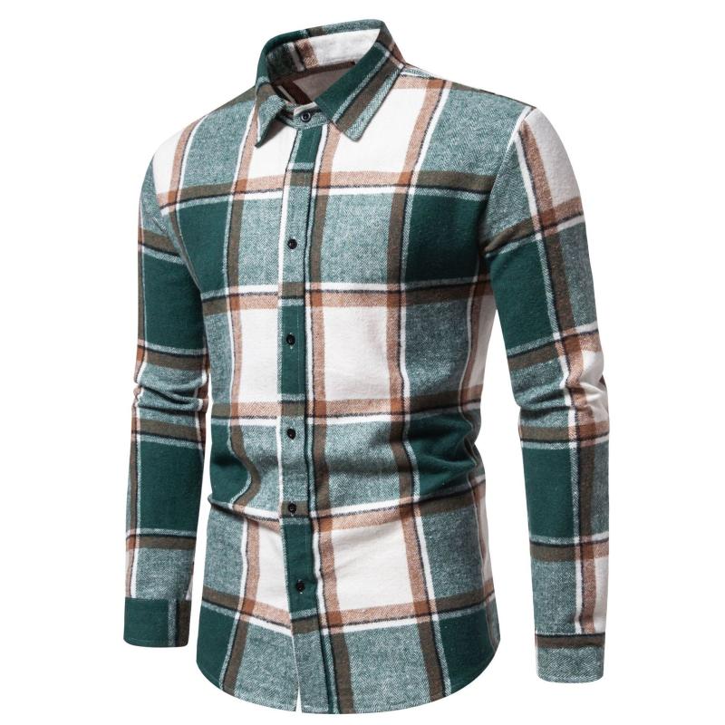 Shirts |  Mens Dark Green & Black Check Flannel Shirt Mens Clothing Green