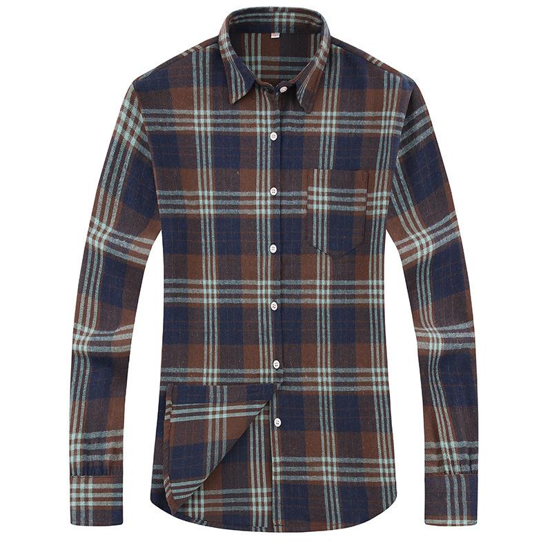 Shirts |  Mens Navy & Orange Check Flannel Shirt Mens Clothing Blue