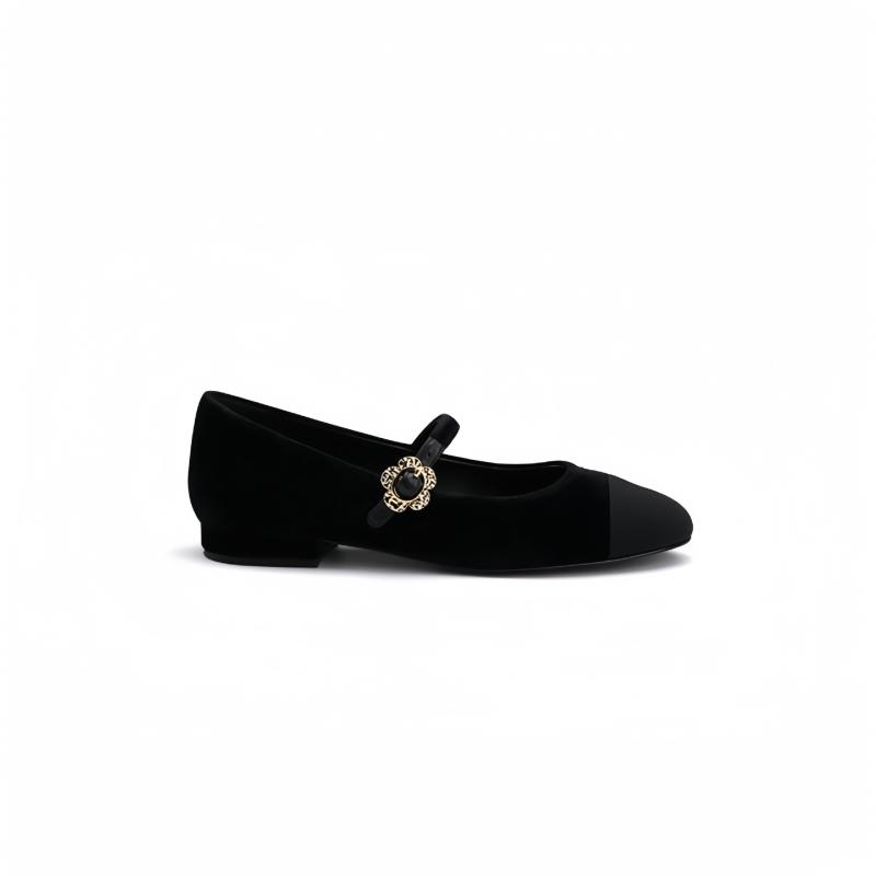 Shoes |  Womens Black Velvet Mary Jane Ballet Pumps Shoes Black