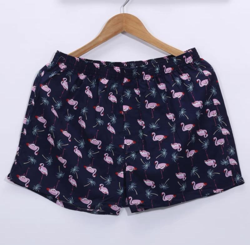 Swimwear |  Mens Navy Flamingo Print Swim Shorts Mens Clothing Blue