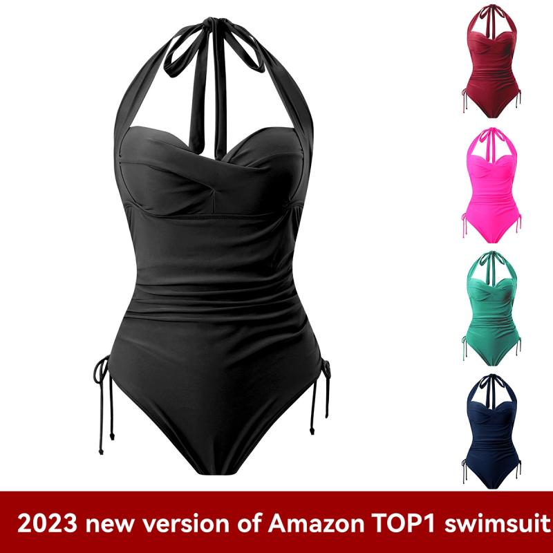 Swimwear |  Womens One-Piece Swimsuit With Buttons Swimwear Black