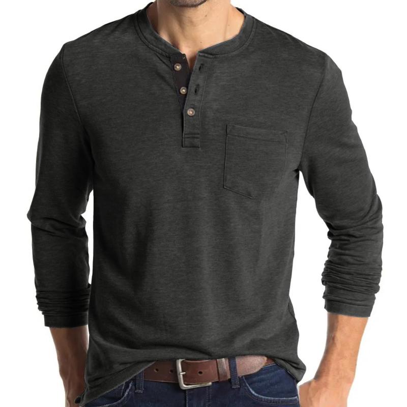 T-Shirts & Tops |  Mens Navy Long Sleeve Henley T-Shirt Mens Clothing Mens