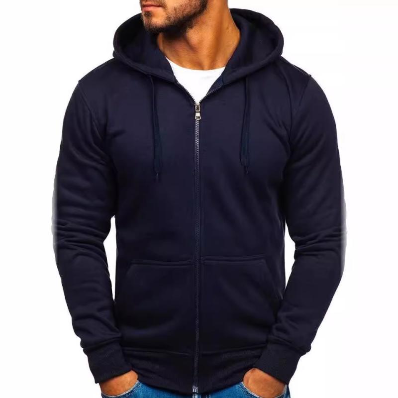 T-Shirts & Tops |  Mens Navy Zip Thru Hoody Hoodies & Sweatshirts Blue