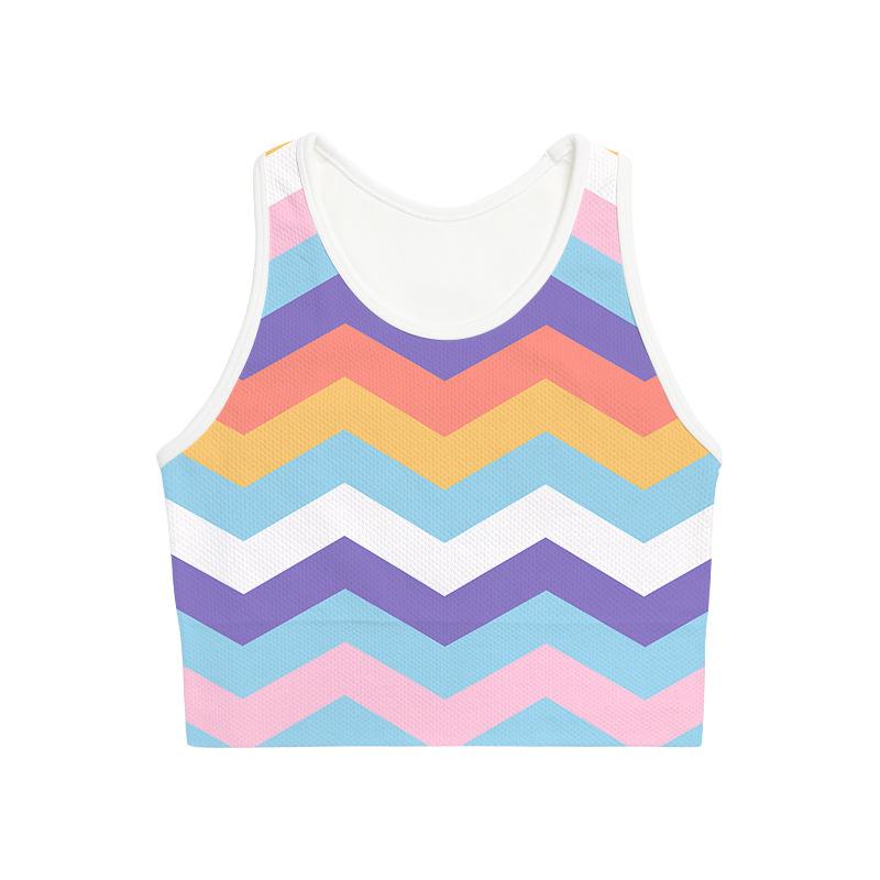 Tops & T-Shirts |  Womens Mid Blue Pastel Stripe Vest Top Tops & T-Shirts Blue