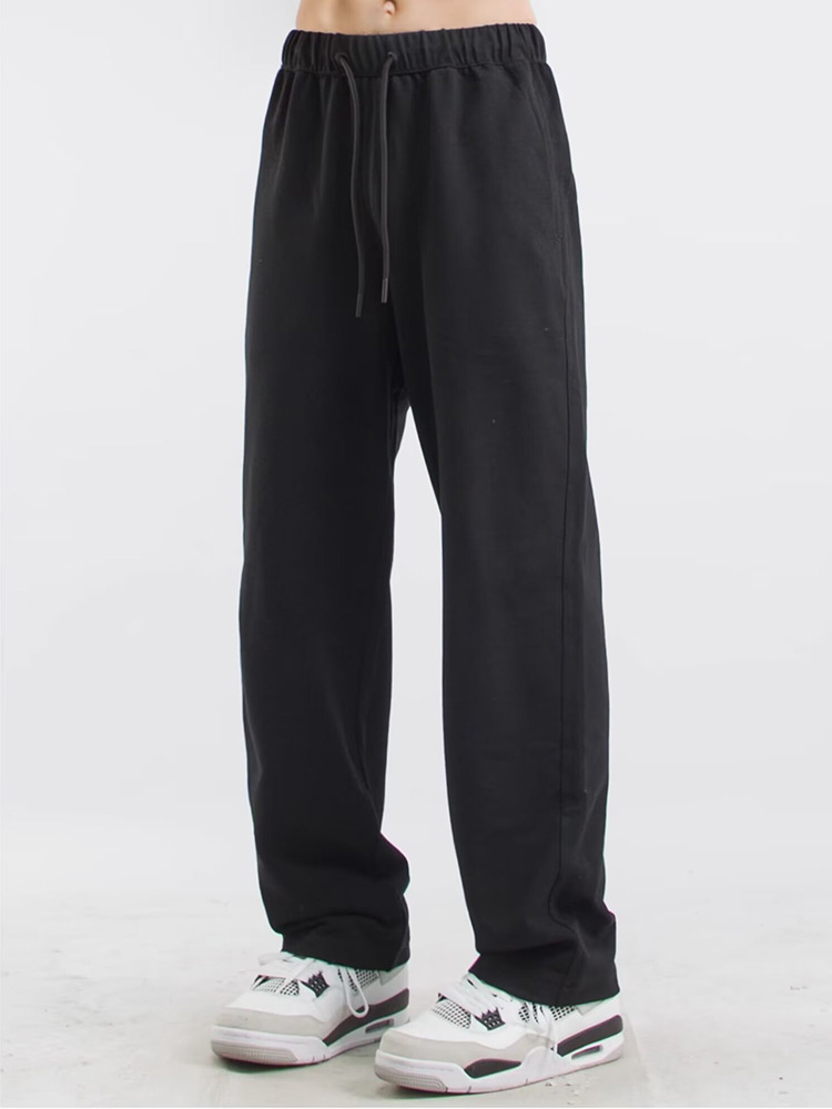 Trousers & Chinos |  Mens Black Straight Leg Jogger Loungewear Black