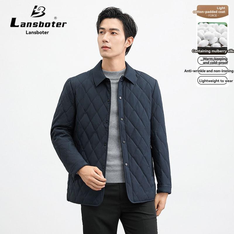 Coats & Jackets |  Mens Navy Plain Quilted Jacket Coats & Jackets Coats & Jackets